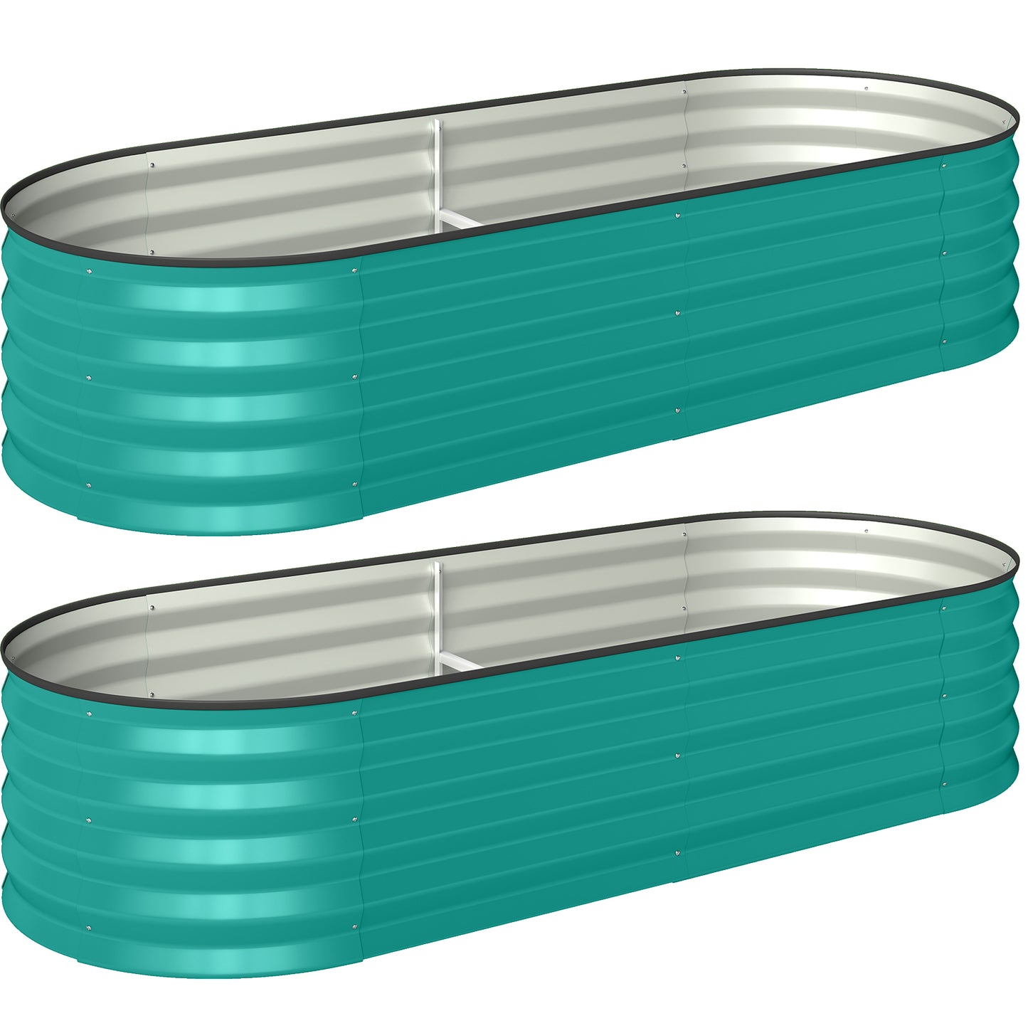 Set of Two 150 x 60cm Steel Planters