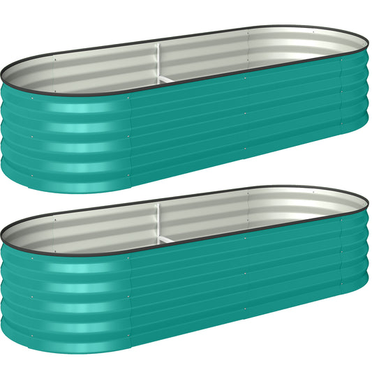 Set of Two 150 x 60cm Steel Planters