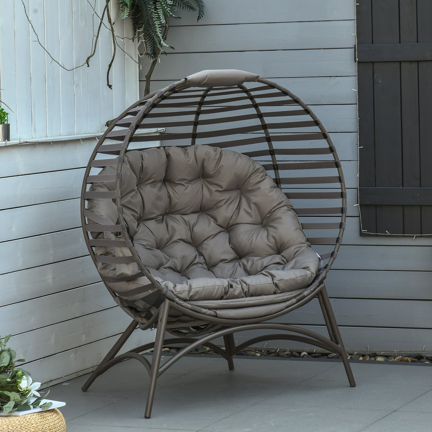 Egg Chair with Cushion & Side Pocket