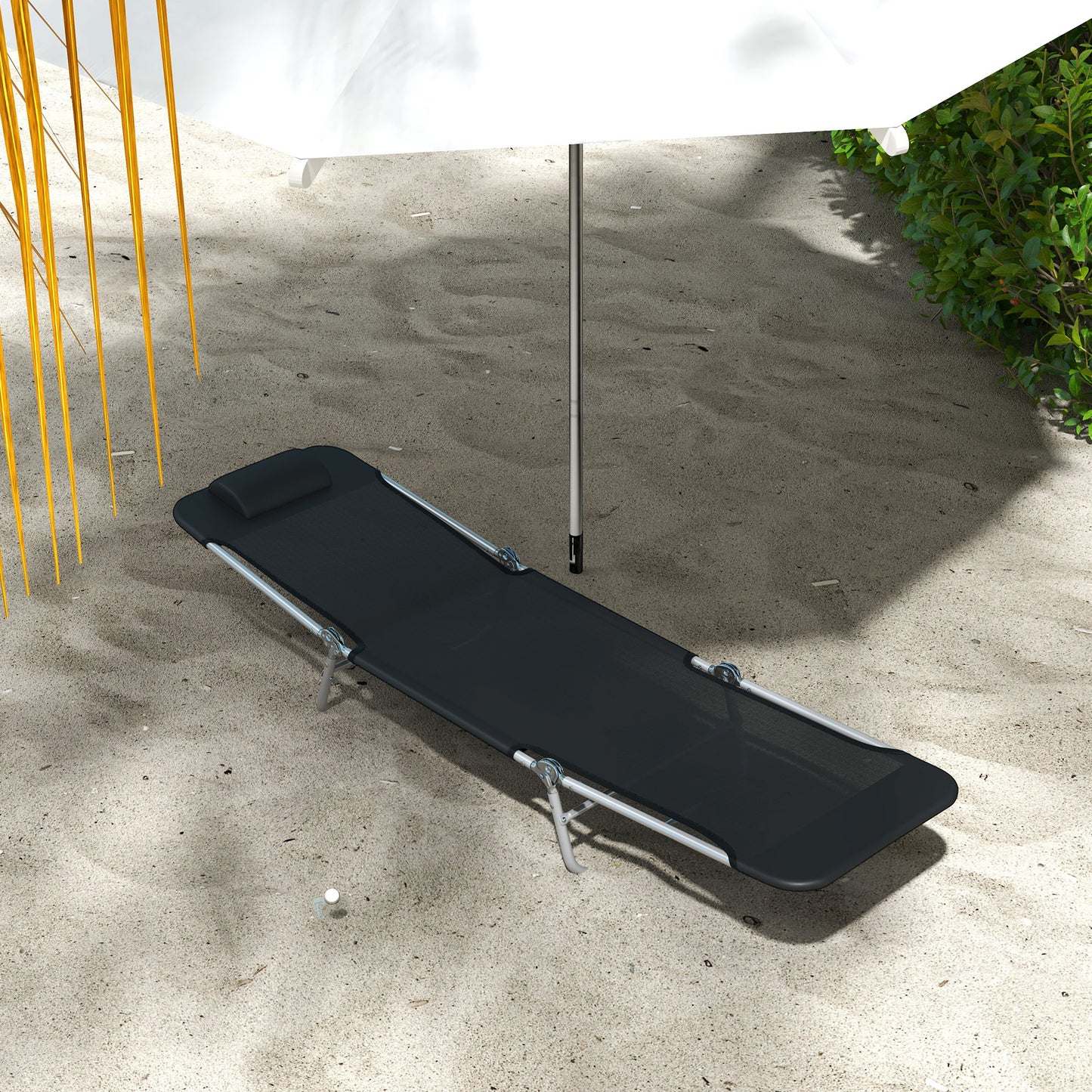 Set of Two Steel Frame Sun Loungers, with Reclining Backs (1)