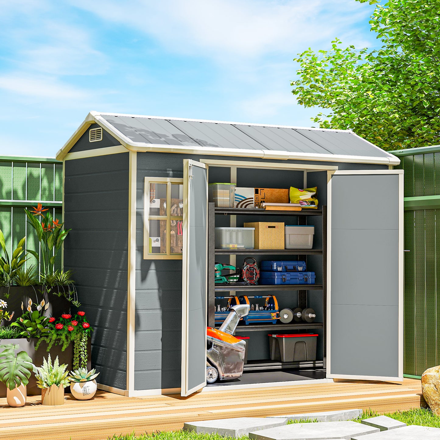 8 x 4 ft Resin Garden Shed
