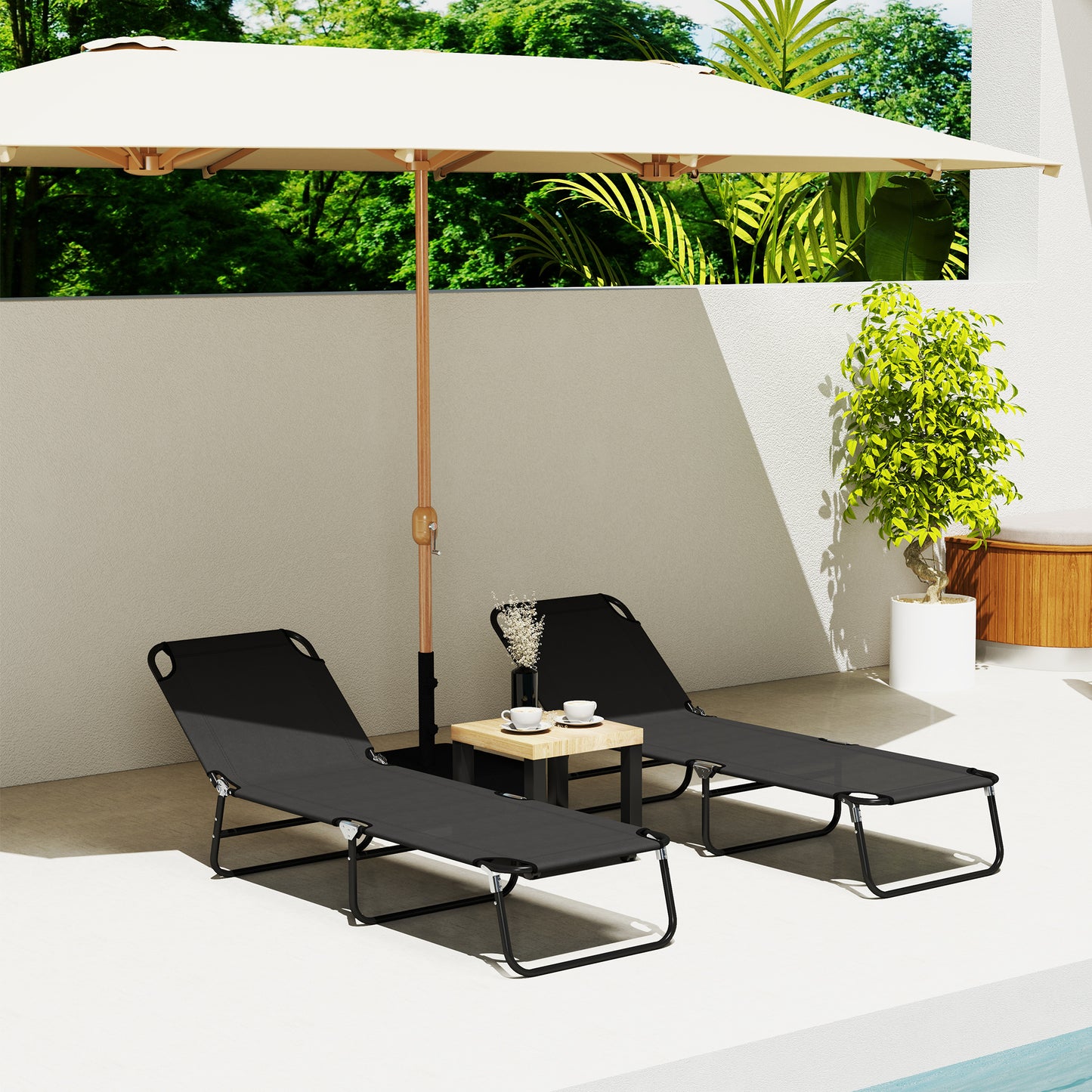 Garden Sun Lounger, with Five-Position Back (3)