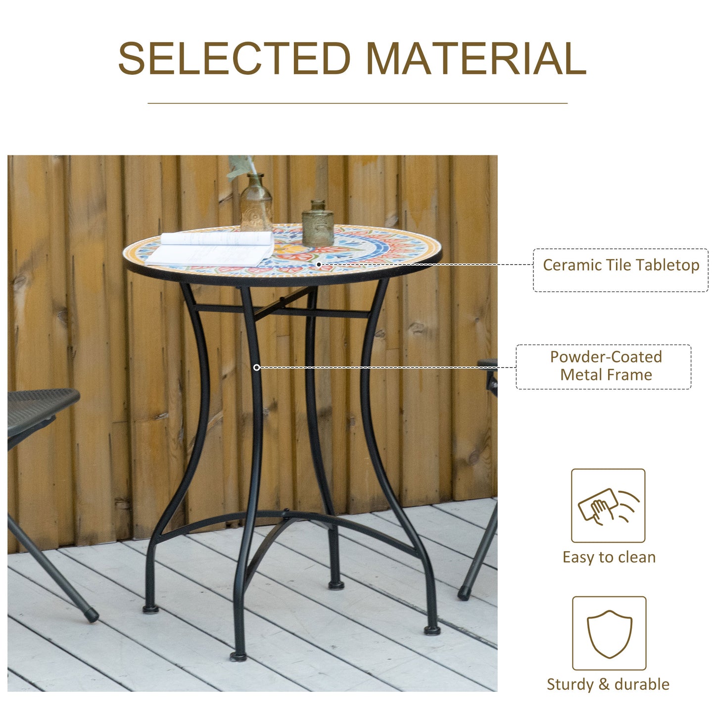 Φ60cm Mosaic Outdoor Patio Table