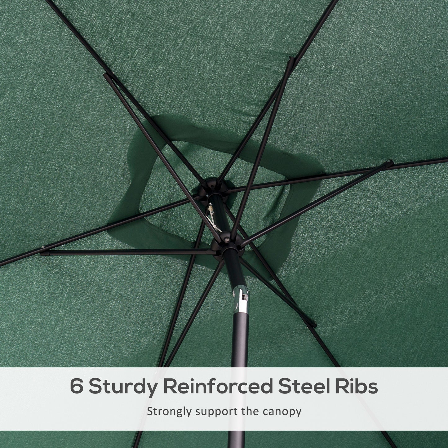 3x2m Garden Parasol Umbrella with Aluminium Pole, Tilt and Crank