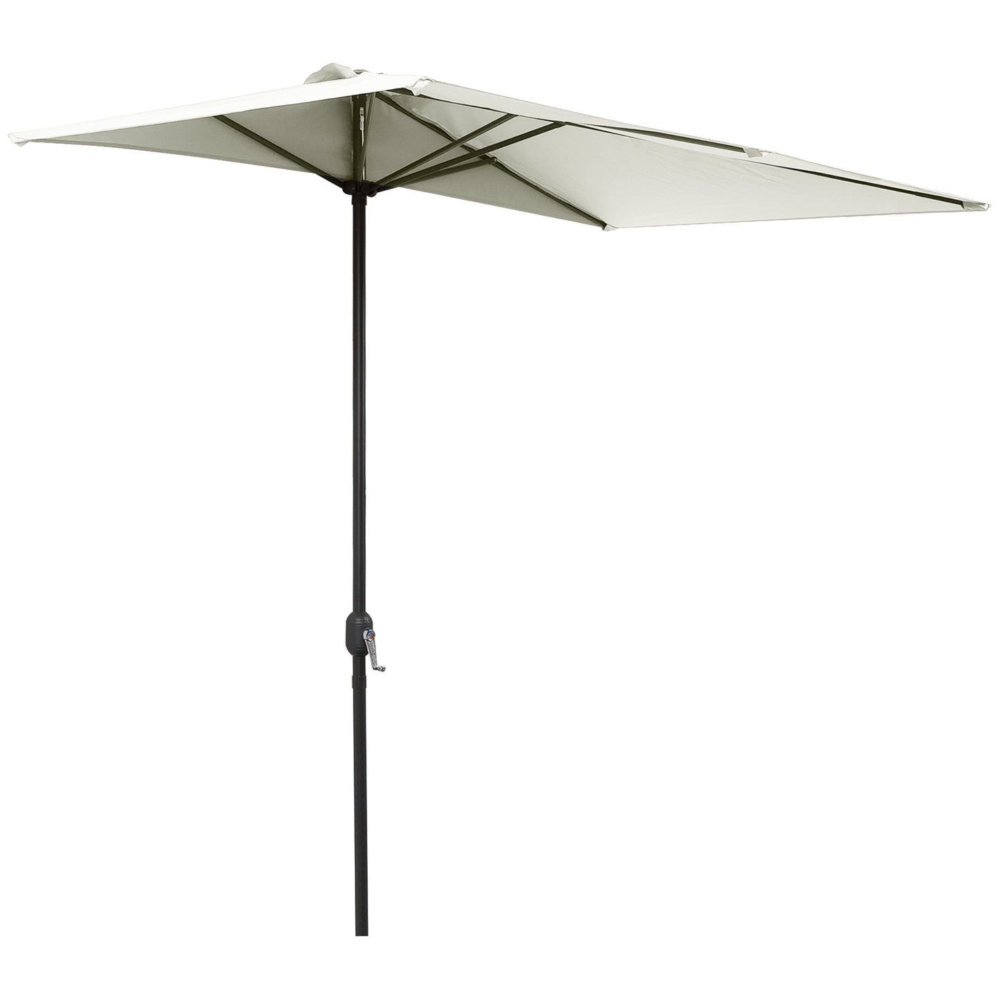 Balcony Half Parasol Semi Round Umbrella Patio Crank Handle (2.3 m