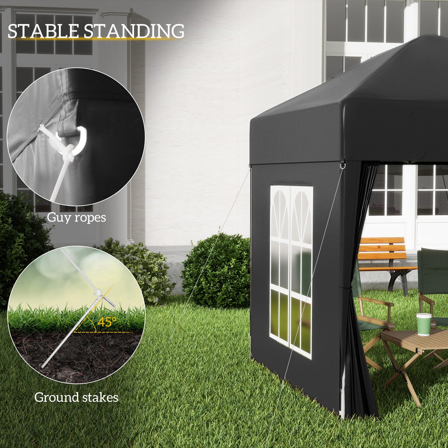 2 x 2 m Garden Pop Up Gazebo, Wedding Party Tent Marquee
