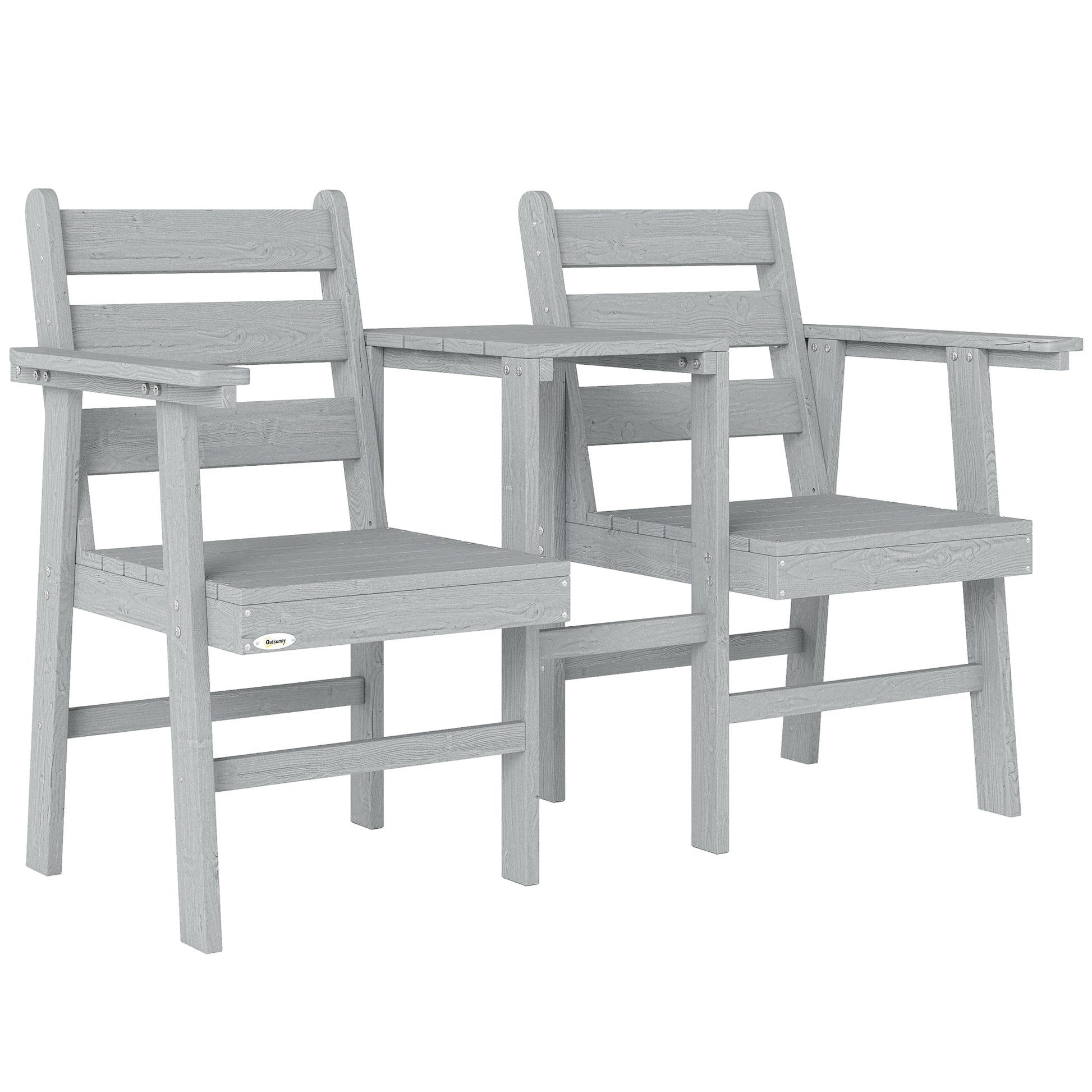 Outdoor Garden Loveseat, Embossed Wooden Jack and Jill Garden Seat