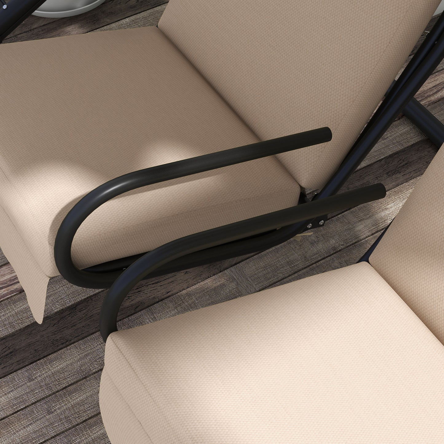 Two-Seat Garden Swing Chair, with Protective Canopy