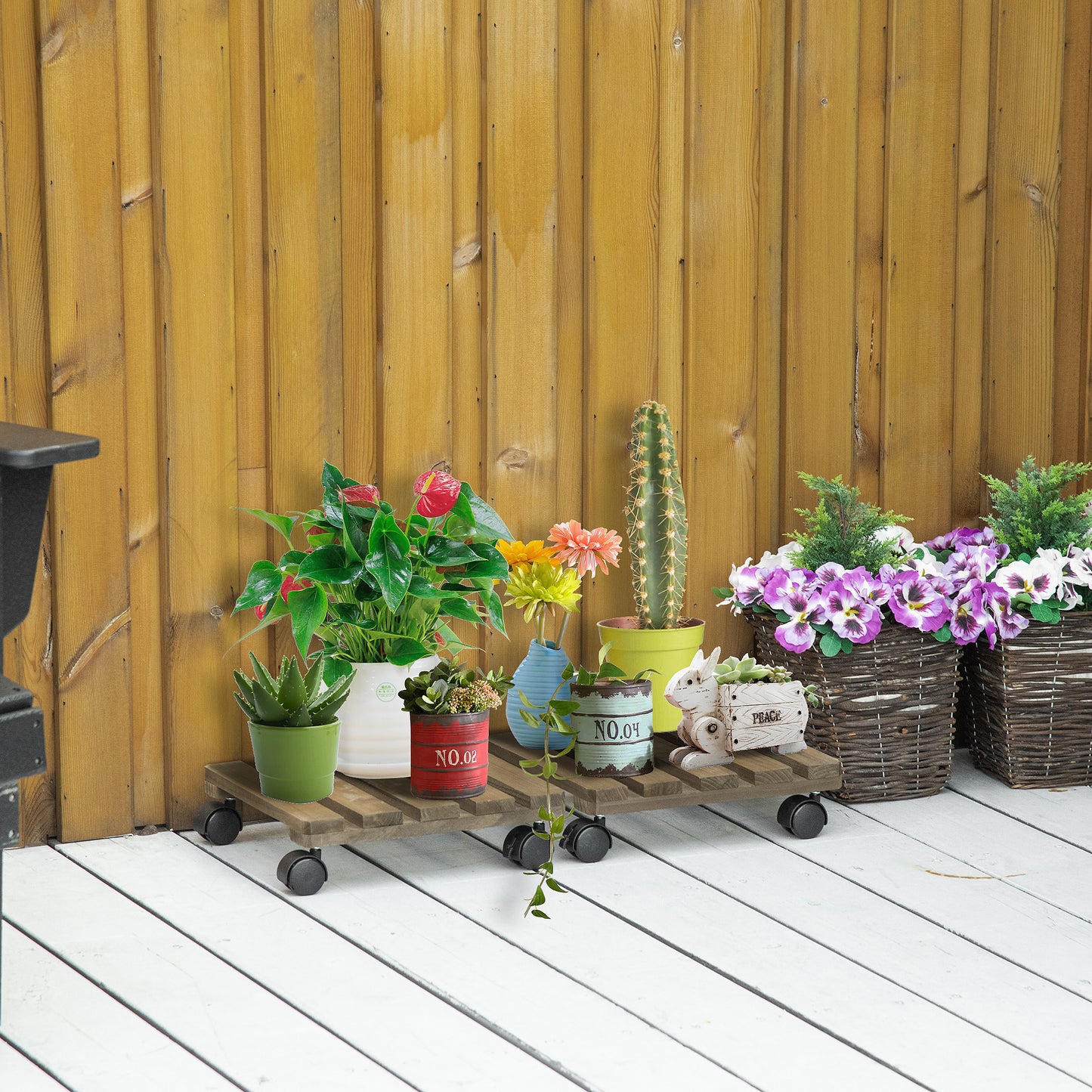 2 Pack Plant Caddy with Wheels