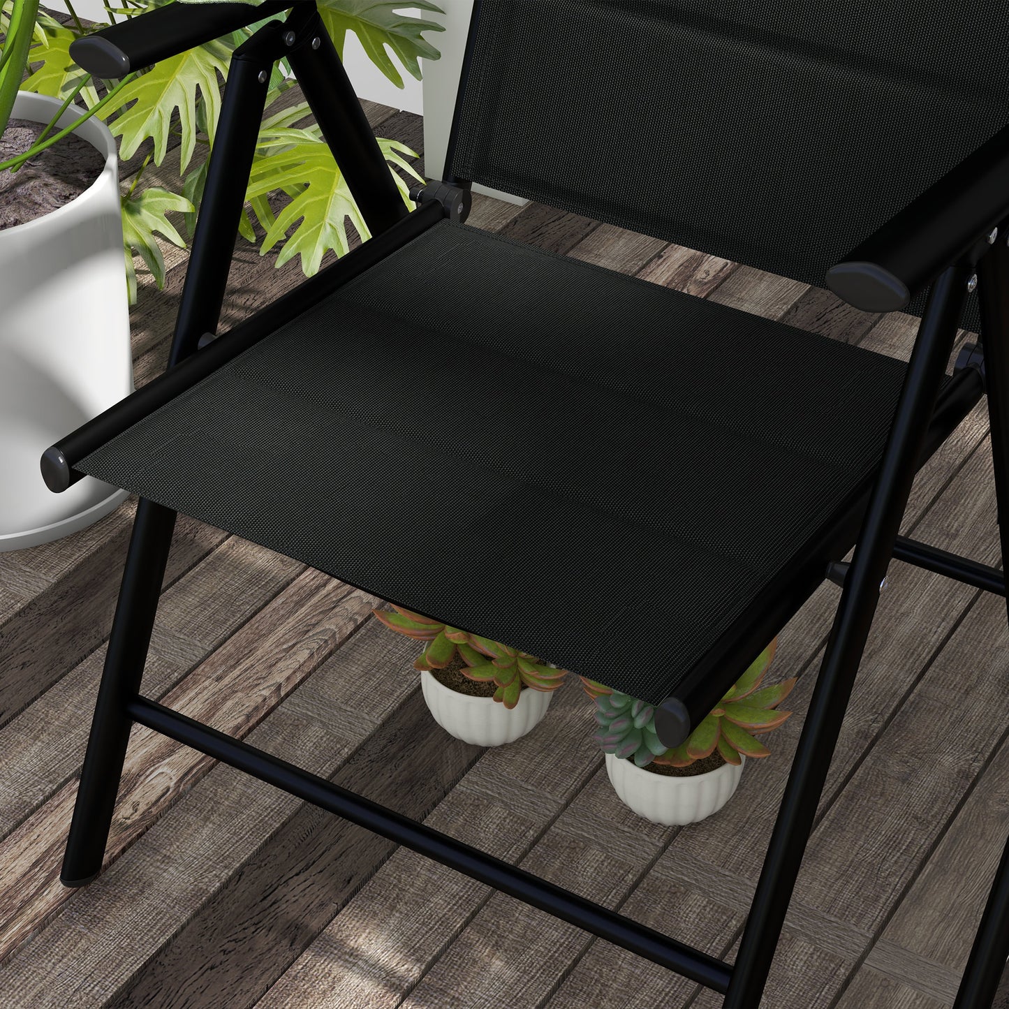 Set of Two Padded Garden Chairs