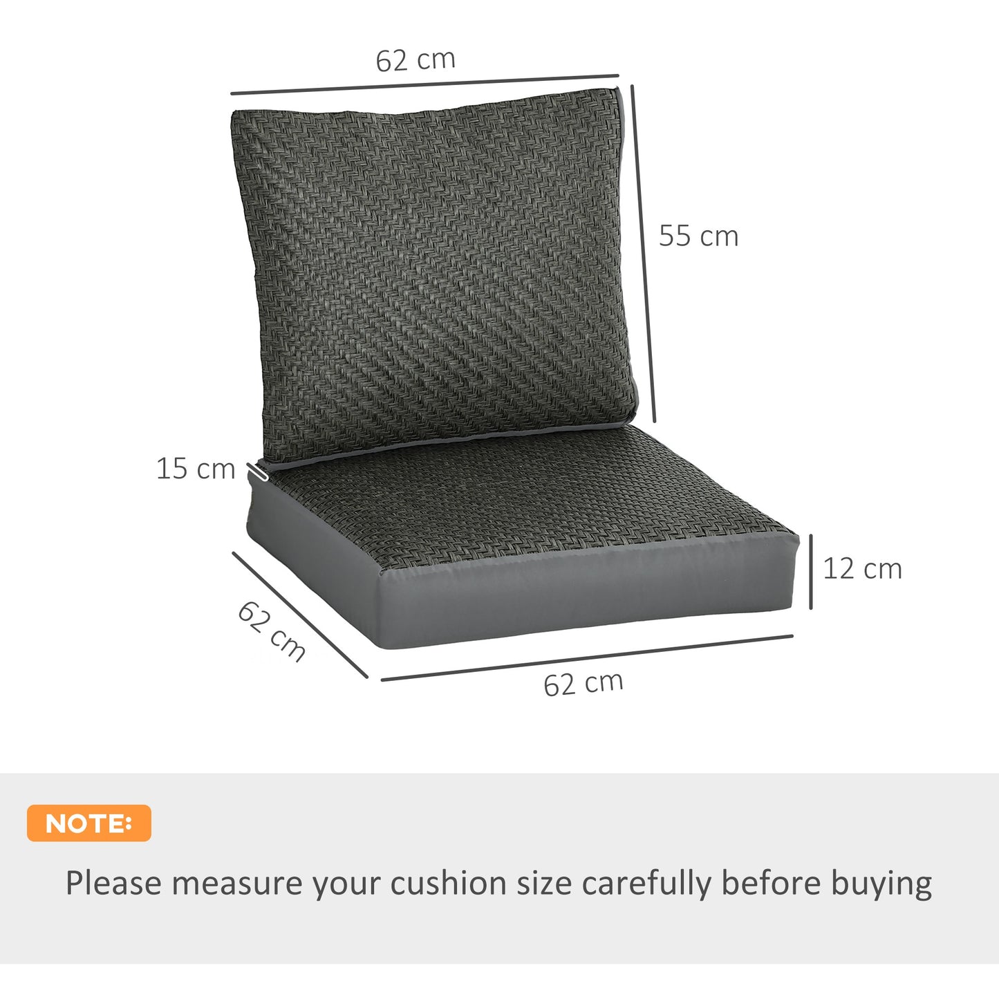 4 Pieces Outdoor Seat Cushions with Backrest