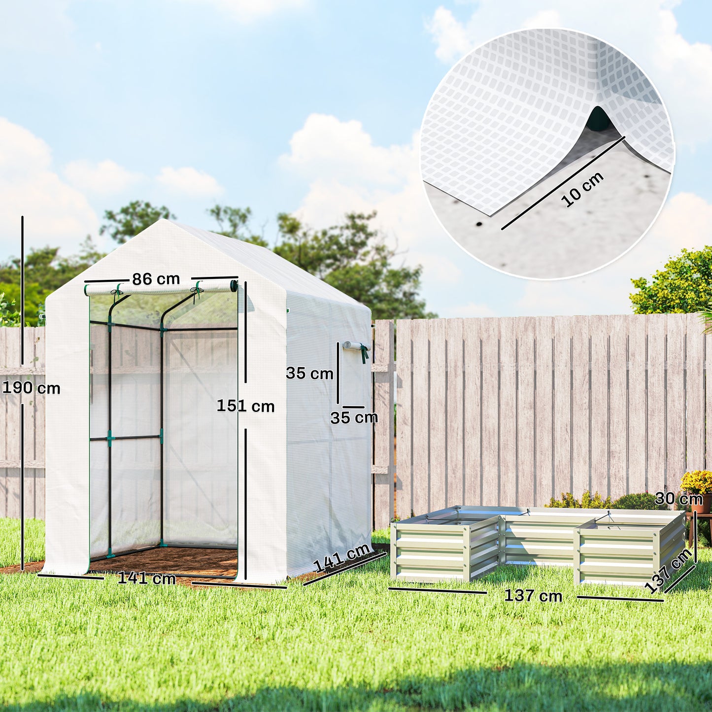 Small Greenhouse with Raised Garden Bed