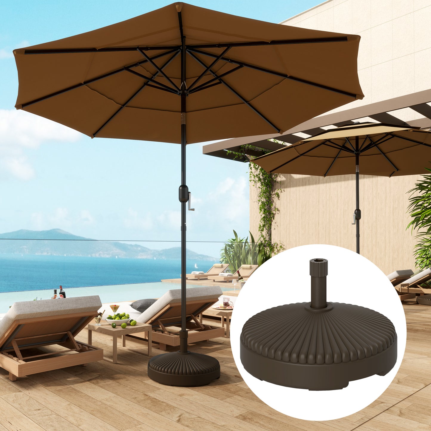 Garden Parasol Base Holder, 28kg Sand Filled, 23kg Water Filled (1)