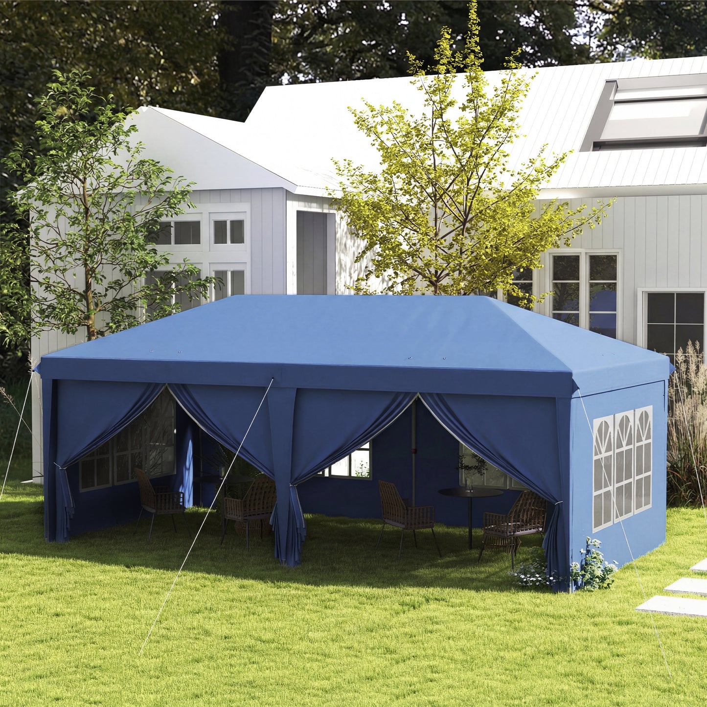 3 x 6m Pop-Up Gazebo, with Curtain Walls and Windows