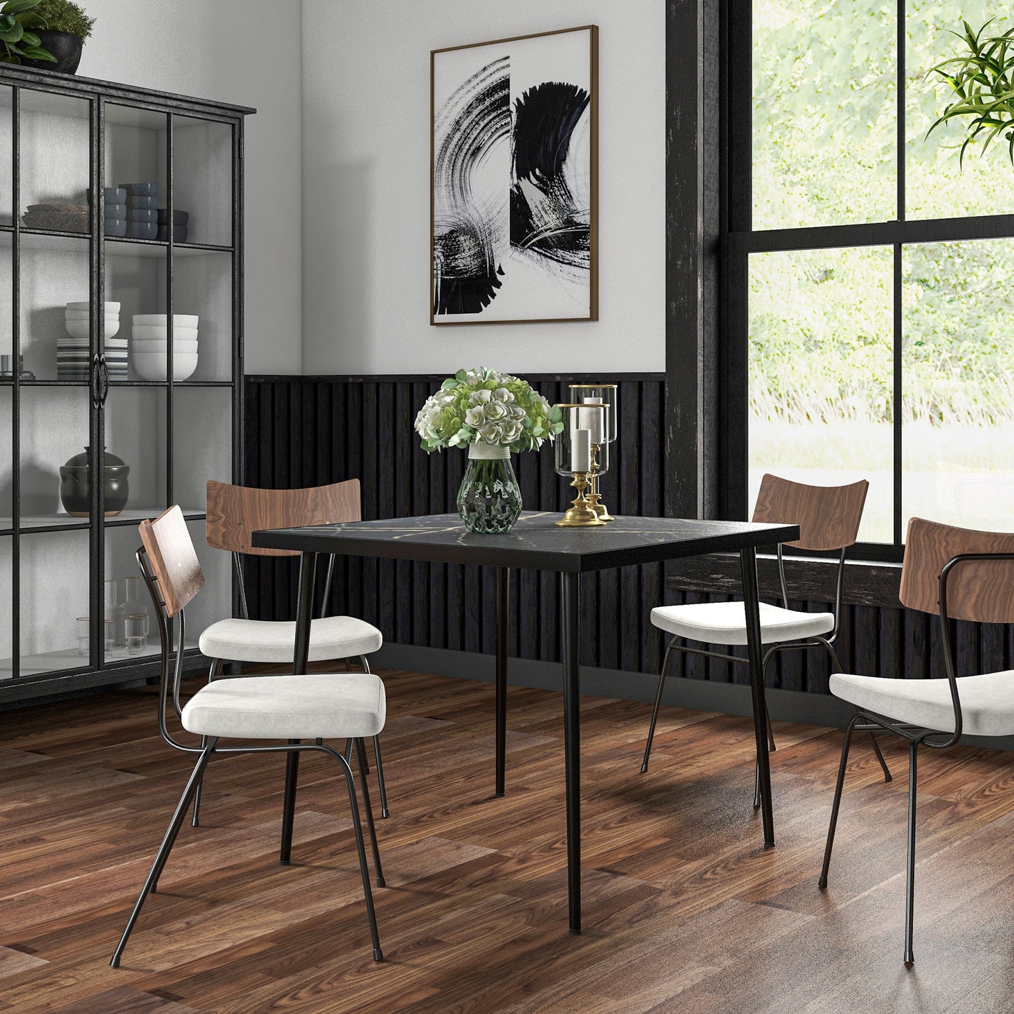 Square Garden Table, Outdoor Dining Table for 4
