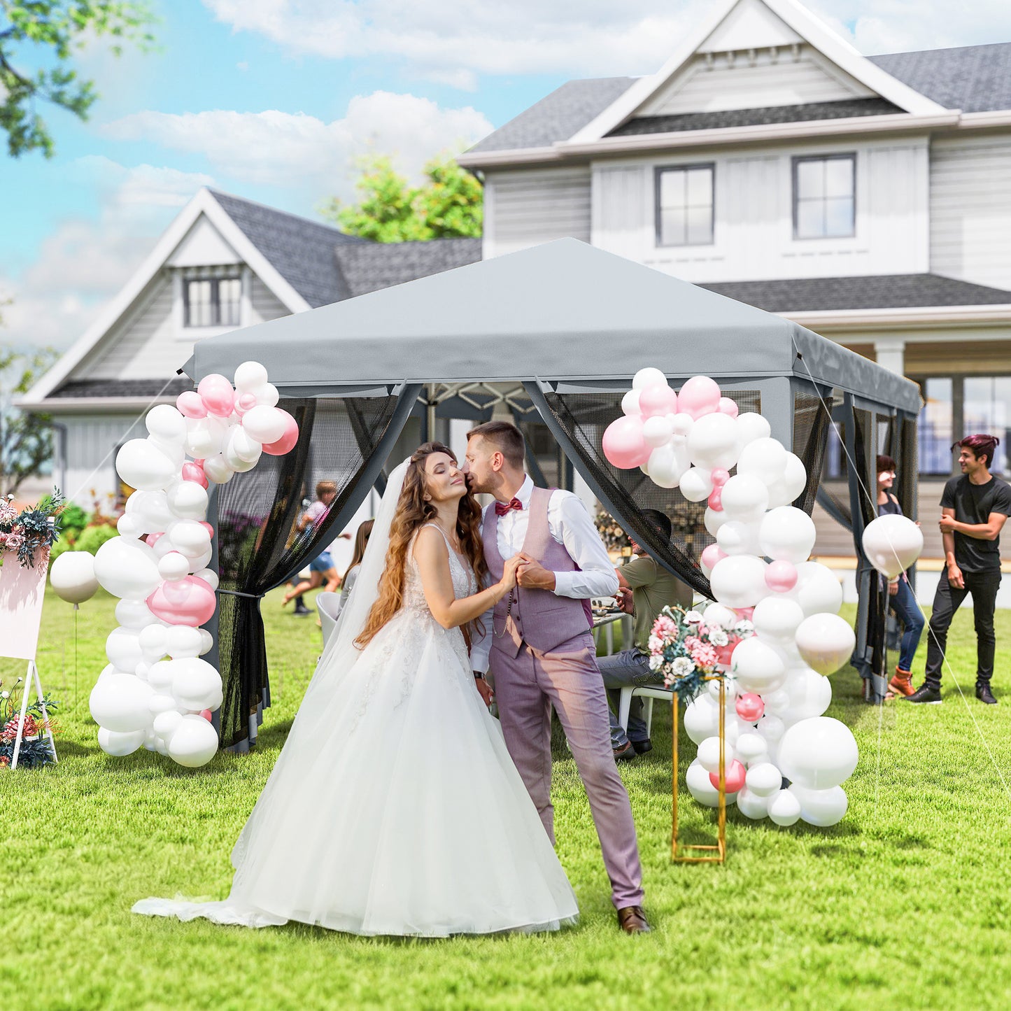 3 x 6m Pop Up Gazebo, Outdoor Canopy Shelter