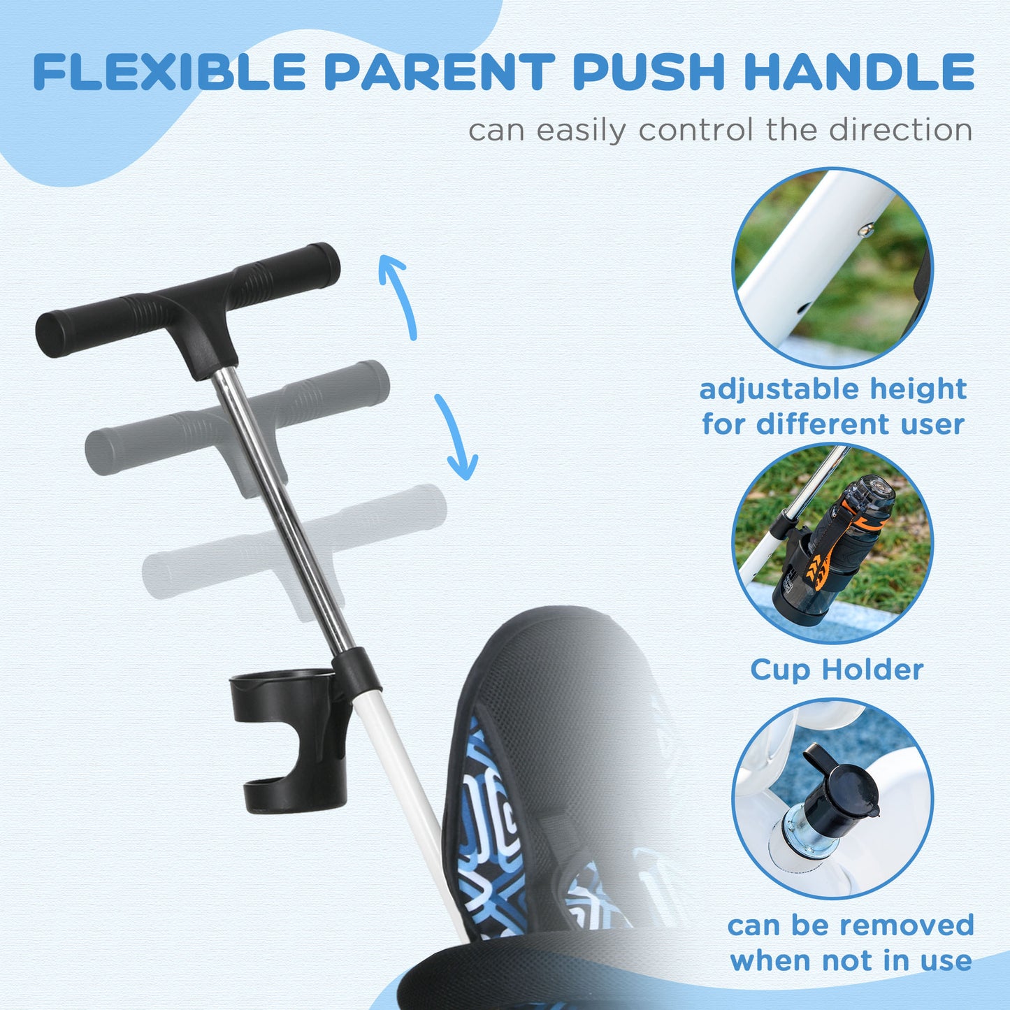 6 in 1 Tricycle for Kids with 5-point harness straps, Removable Canopy (1)