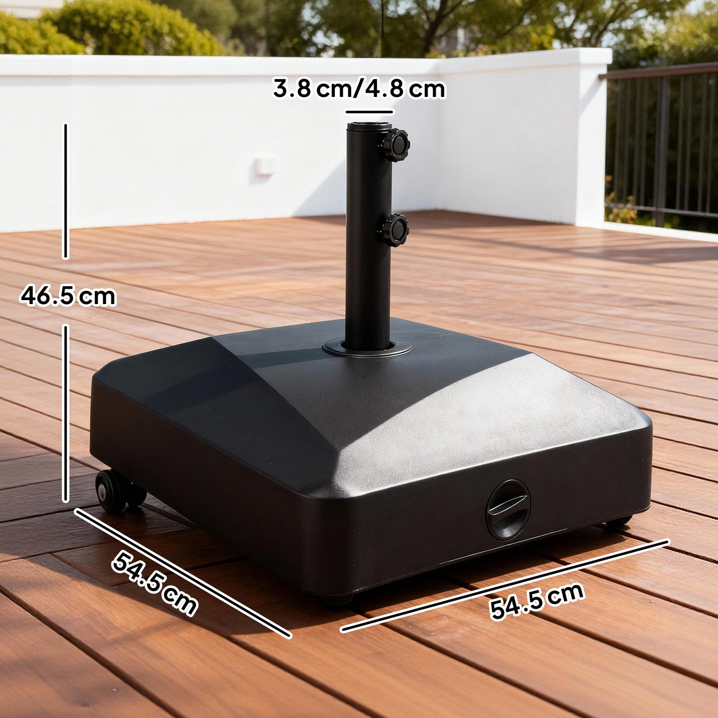 Garden Parasol Base Holder, 43kg Water or 60kg Sand Filled