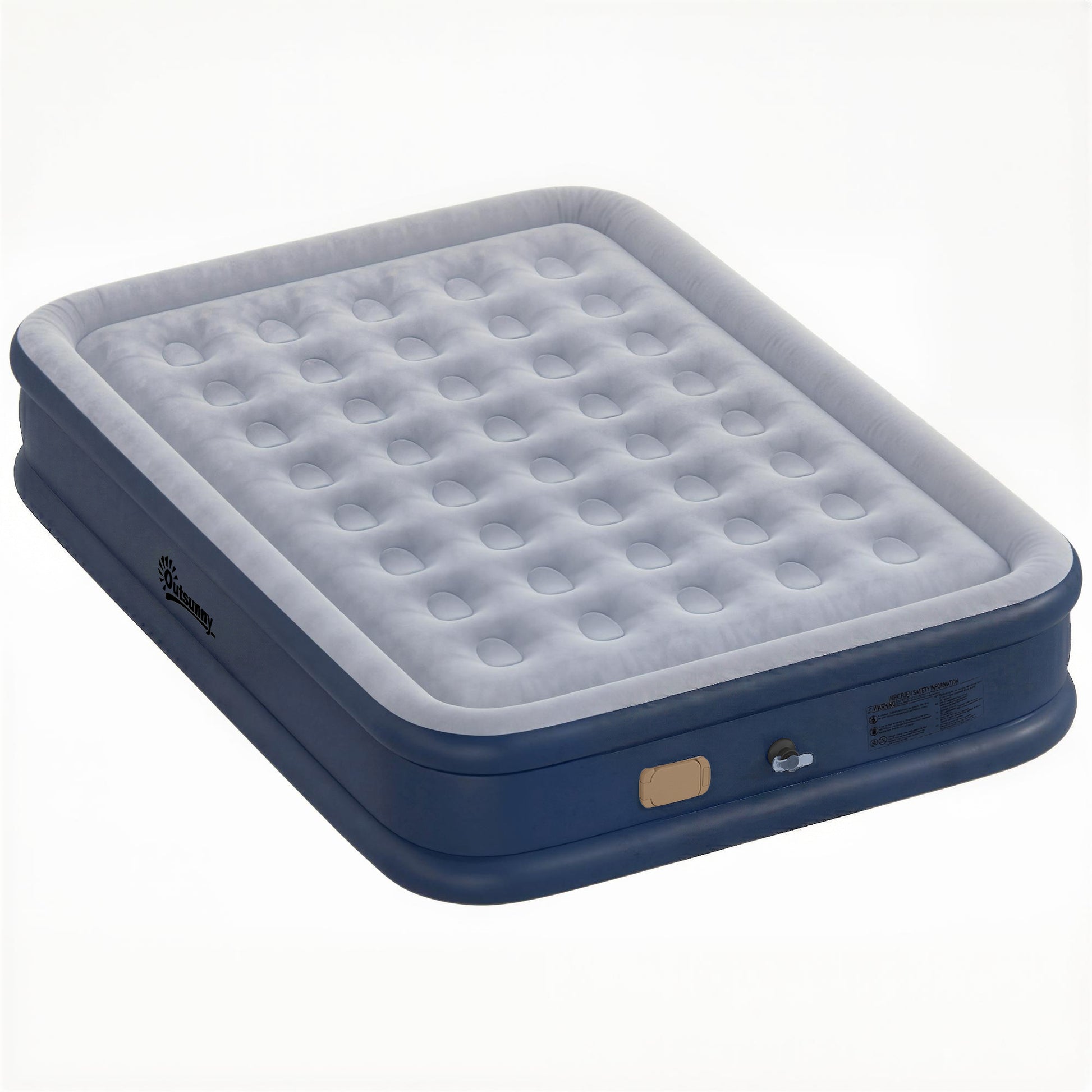 Inflatable Mattress, Double Air Bed with Built-in Electric Pump