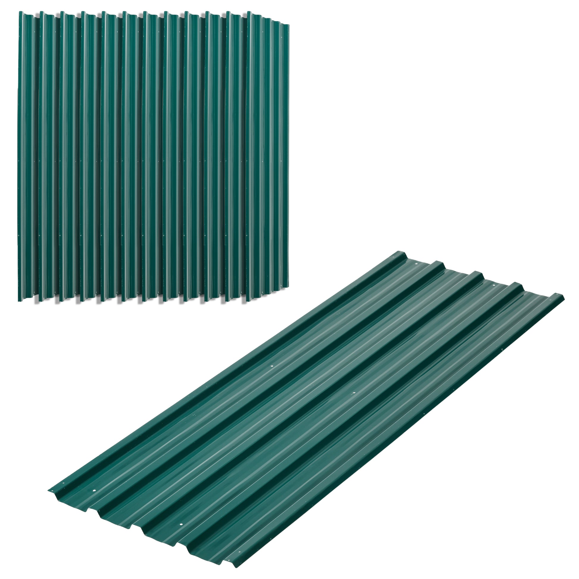 Set of 12 Corrugated Steel Roof Sheet Panels