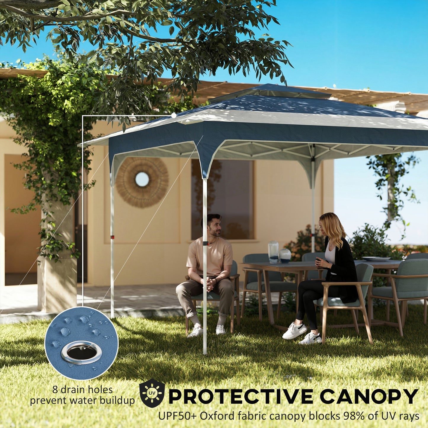 3.5 x 3.5 m Pop Up Gazebo with One-Push Setup