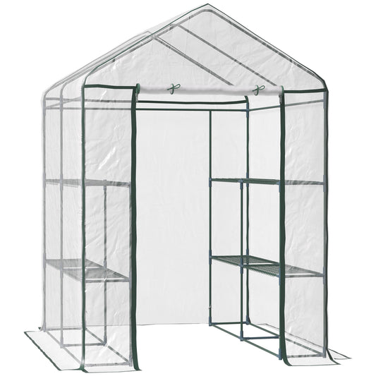 Walk in Greenhouse with 3-Tier 8 Shelves