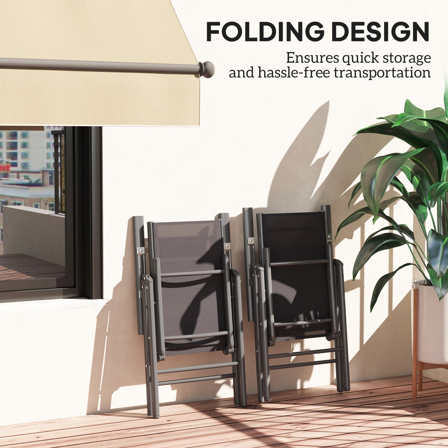 Set of 2 Folding Garden Chairs