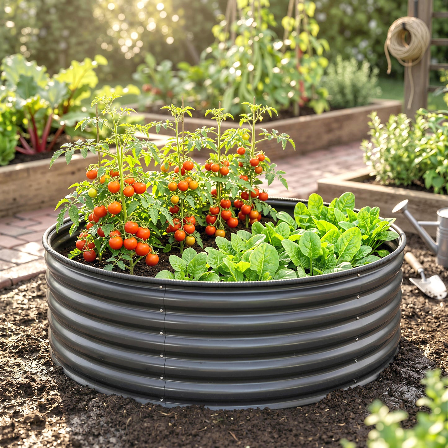Galvanised Raised Garden Bed with Safety Edging