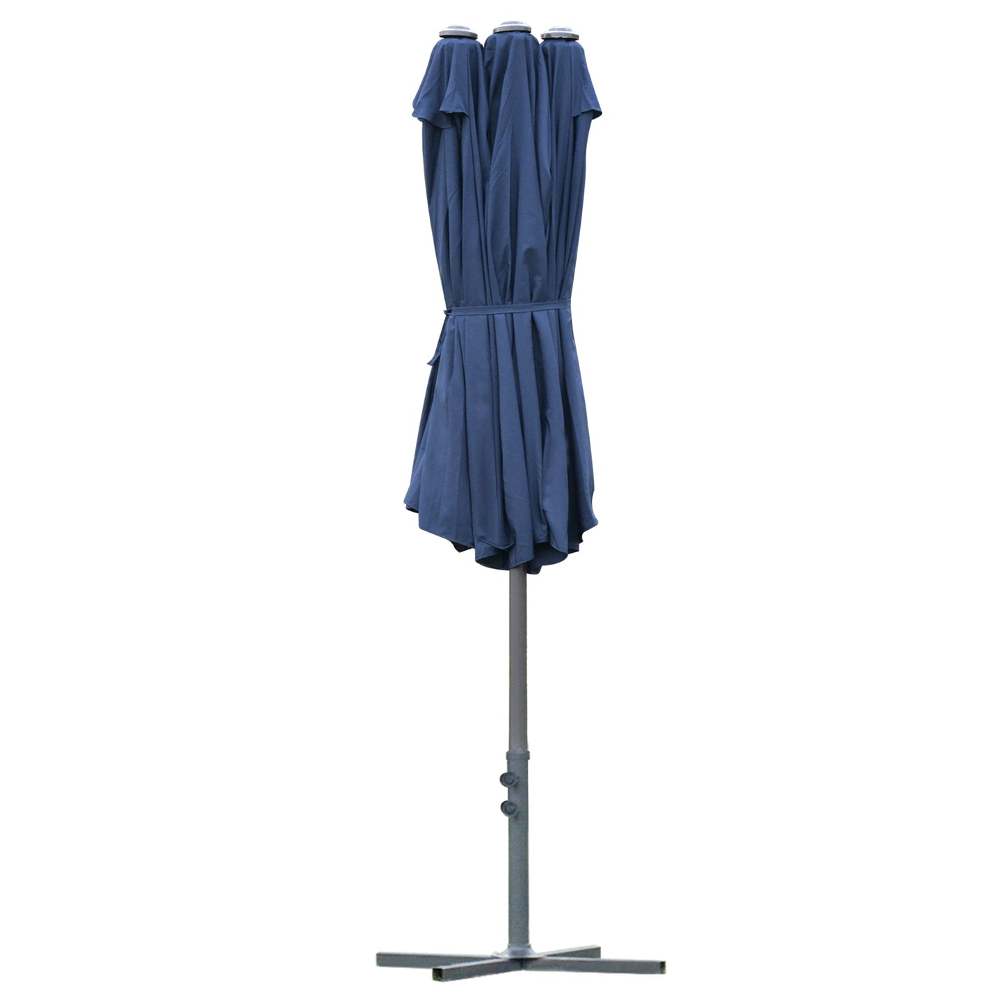 4.6M Sun Umbrella Canopy Double-sided Crank Sun Shade w/ Cross Base (1)