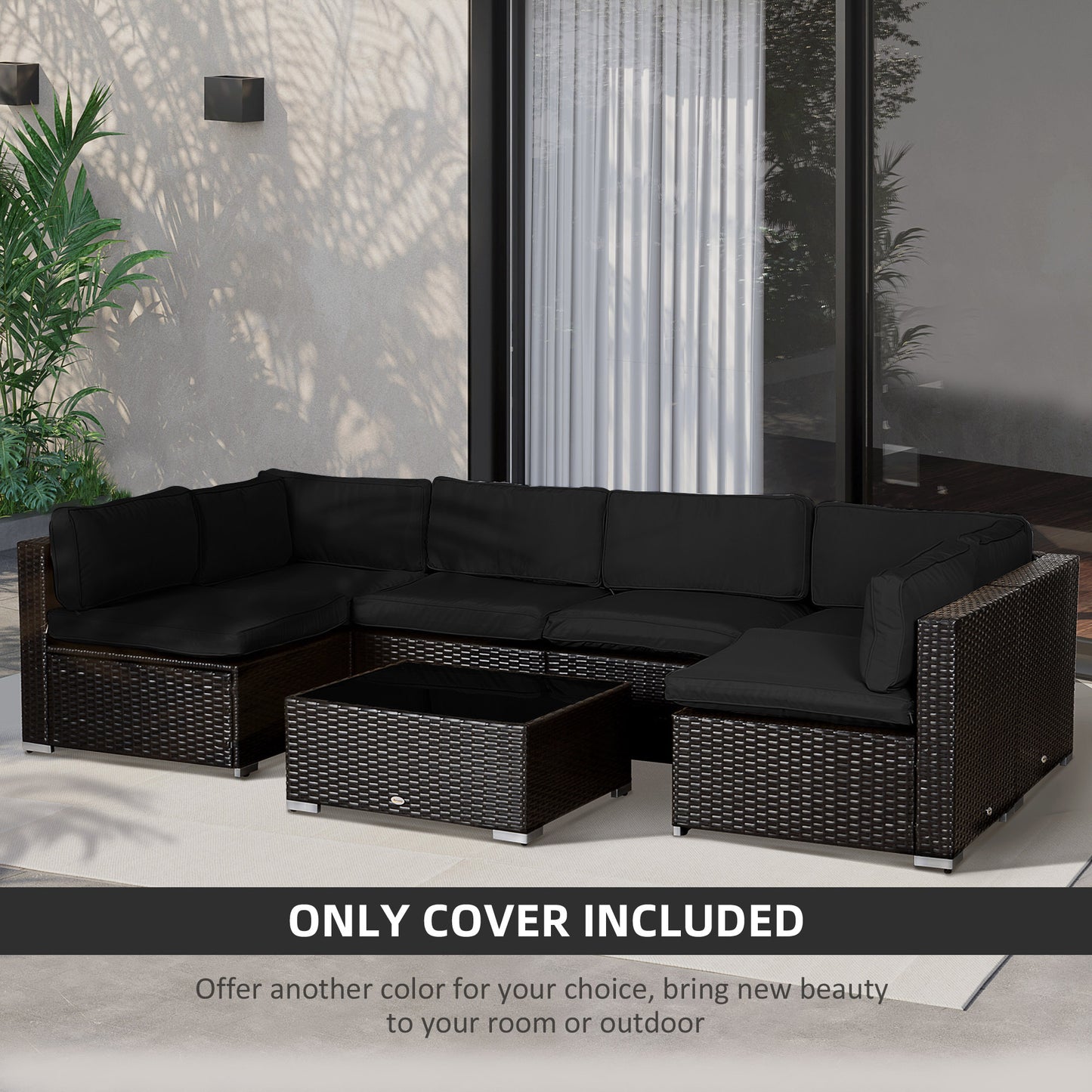 Garden Rattan Sofa Cushion Polyester Cover Replacement Outdoor- No (1)