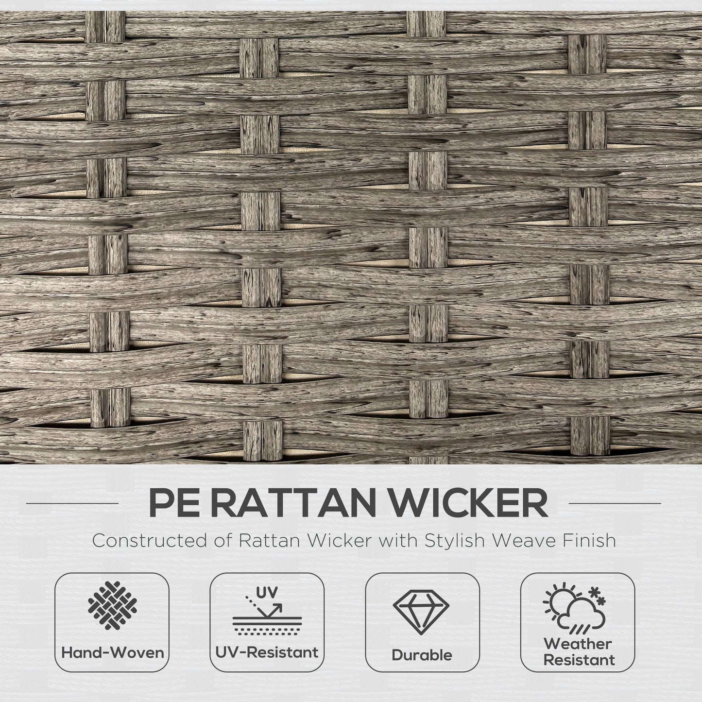 6 Pieces Outdoor PE Rattan Garden Furniture