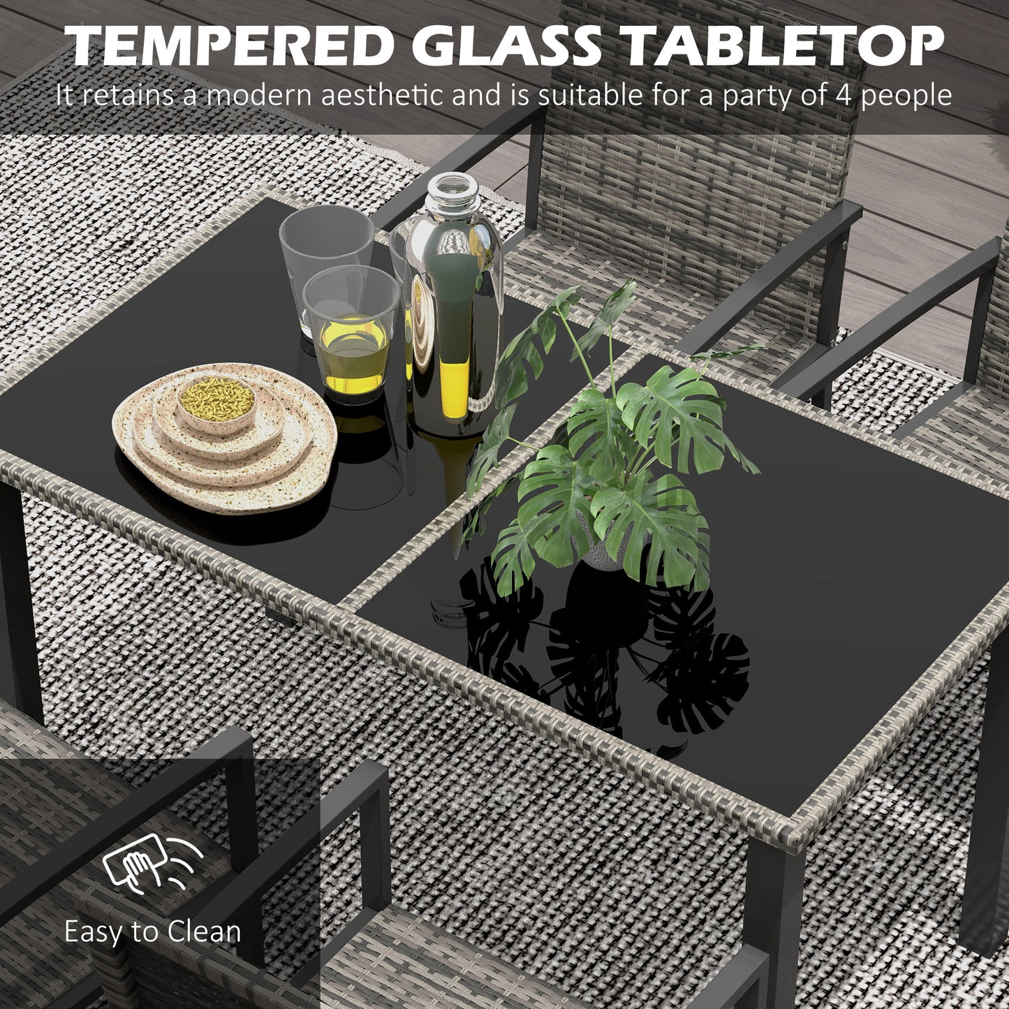 Outdoor Dining Set 5 Pieces Patio Conservatory