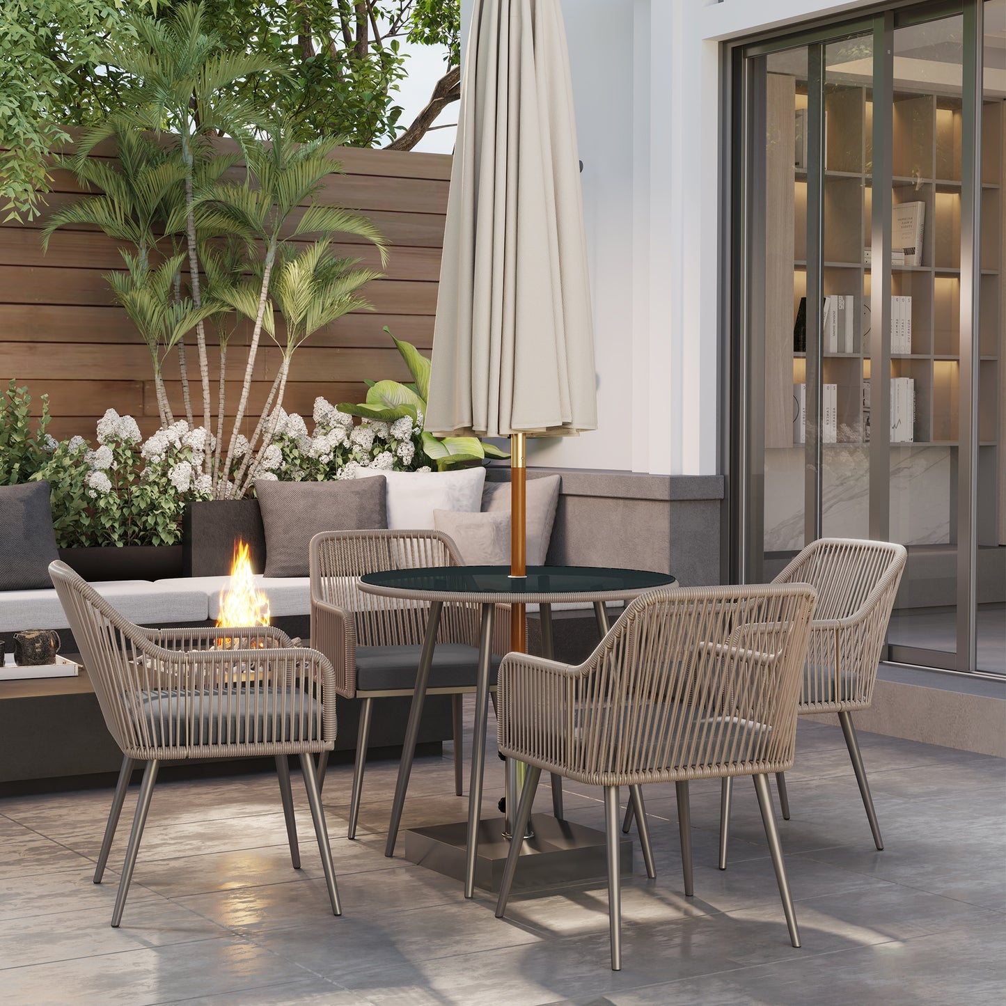 4 Seater Rattan Dining Set