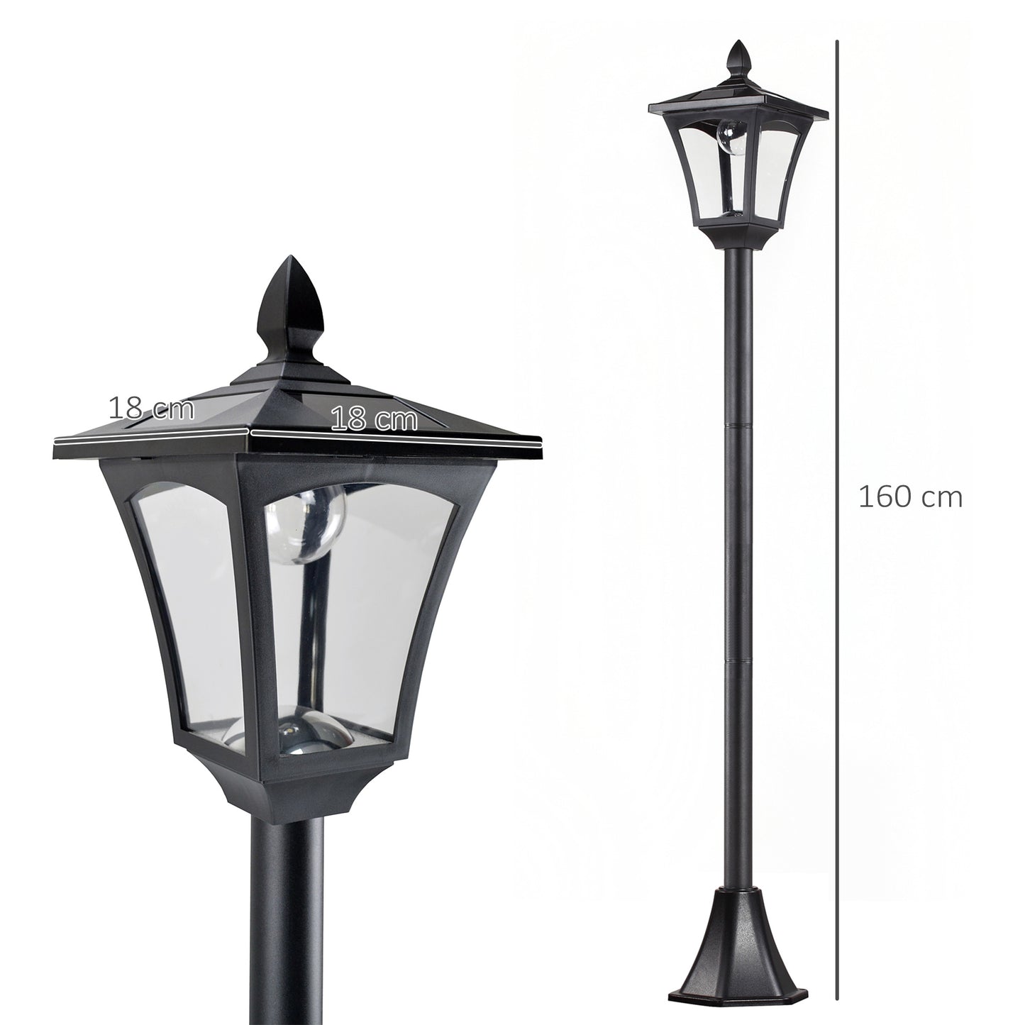 2 Pieces Outdoor Garden Solar Post Lamp Sensor Dimmable LED Lantern