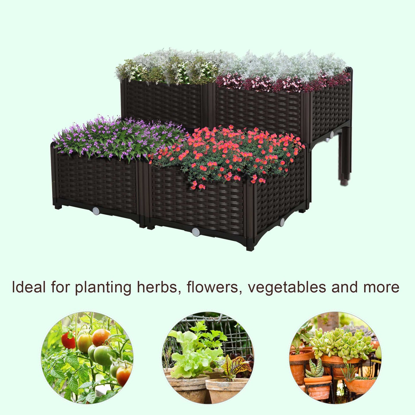 26L Garden Raised Bed Elevated Patio Flower Plant Planter Box PP