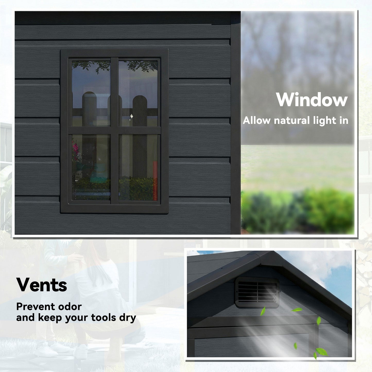 4 x 3 ft Plastic Garden Shed with Floor