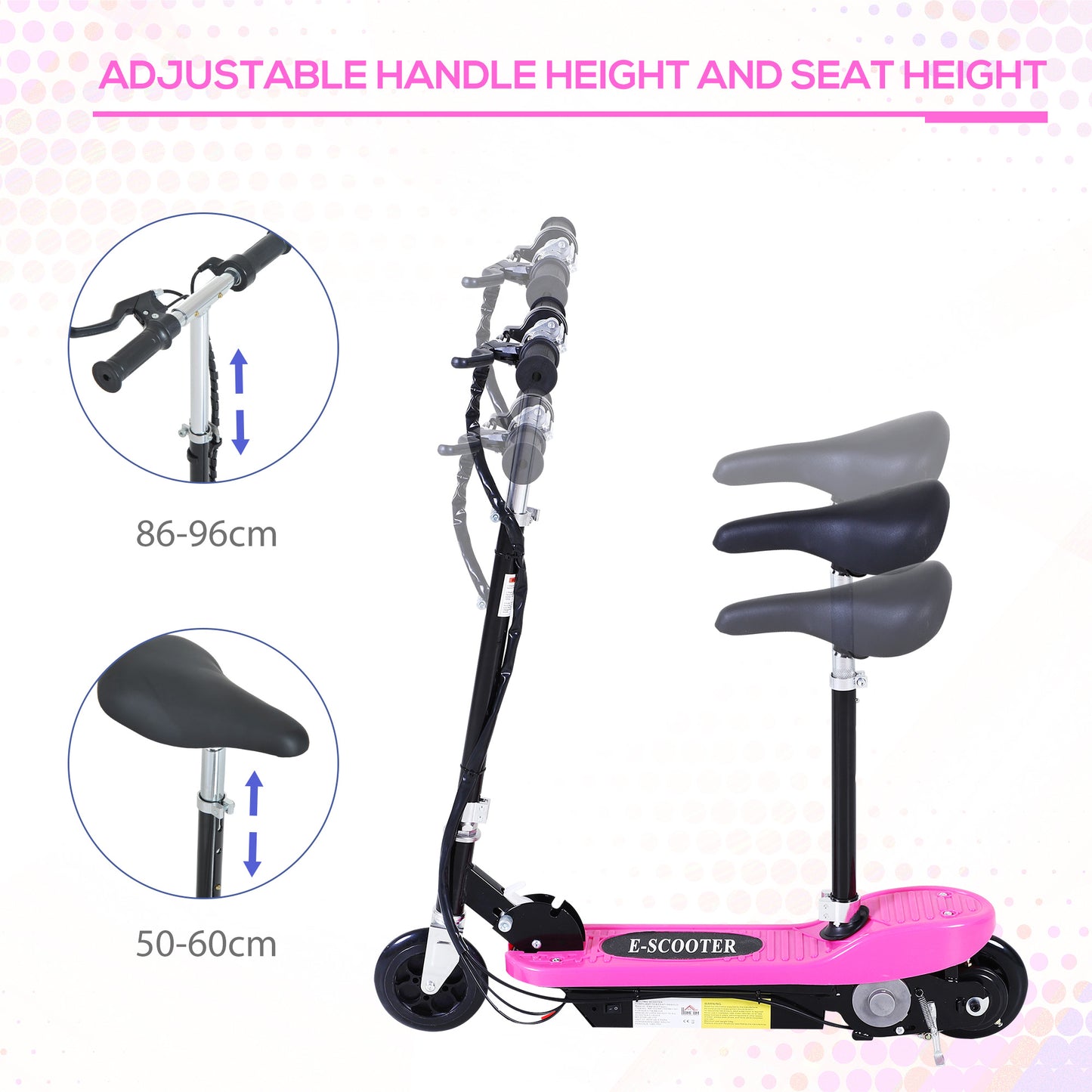 Foldable Electric Scooter Ride on for Kids 12V 120W W/Brake Kickstand