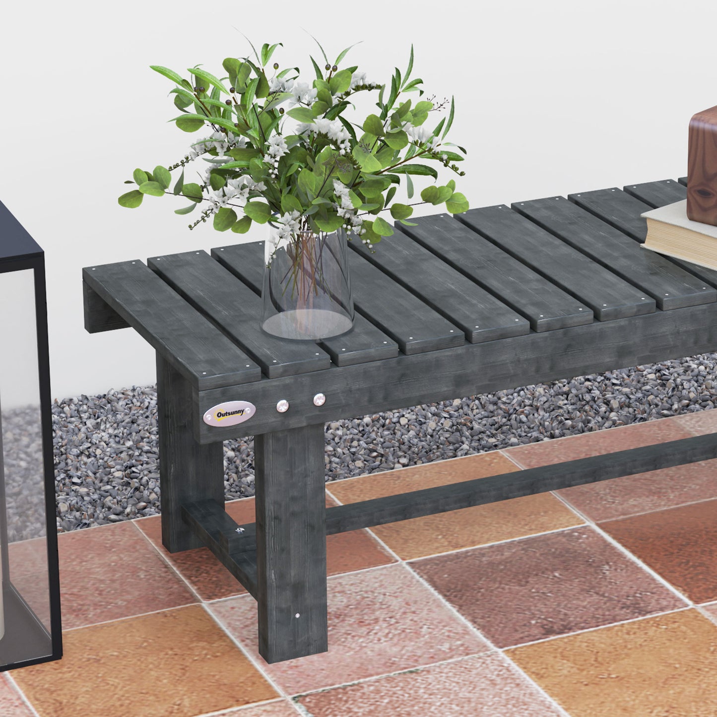 2-Seater Garden Wooden Bench (2)