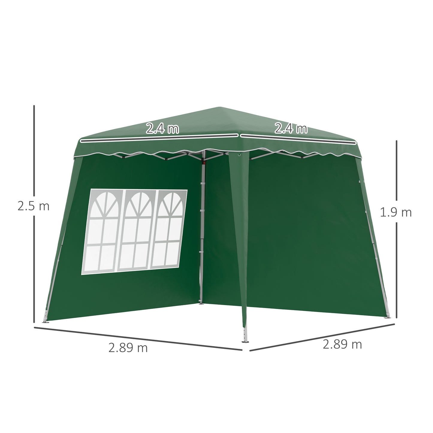 2.4 x 2.4m Two Wall Pop Up Gazebo