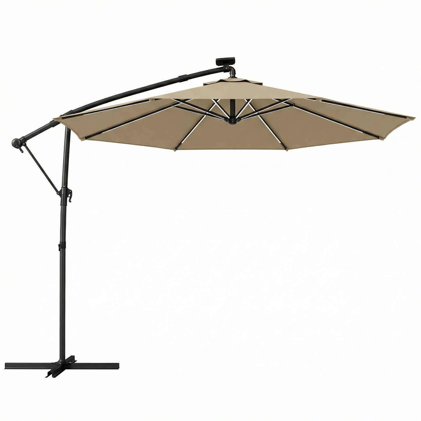 3 m Garden Cantilever Parasol with LED Solar Light