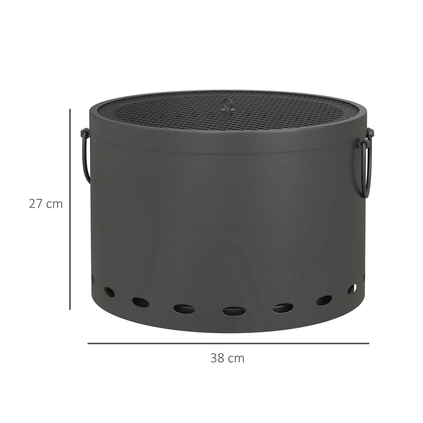 Smokeless Fire Pit, 38cm Portable Wood Burning Firepit