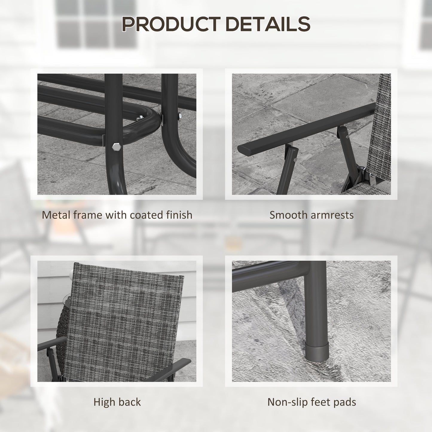 Four-Piece Metal Garden Sofa Set