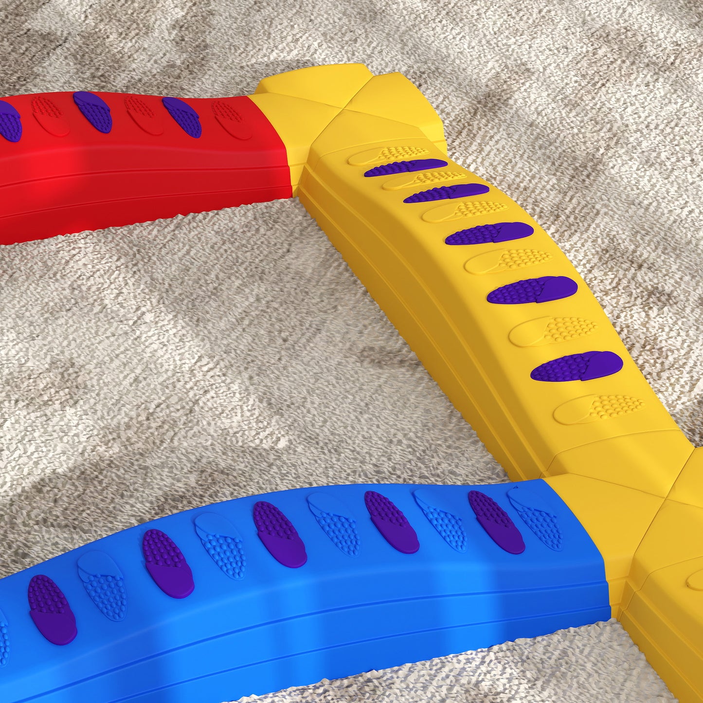 12-Piece Kids Balance Beam Stepping Stones, with Non-Slip Foot Pads
