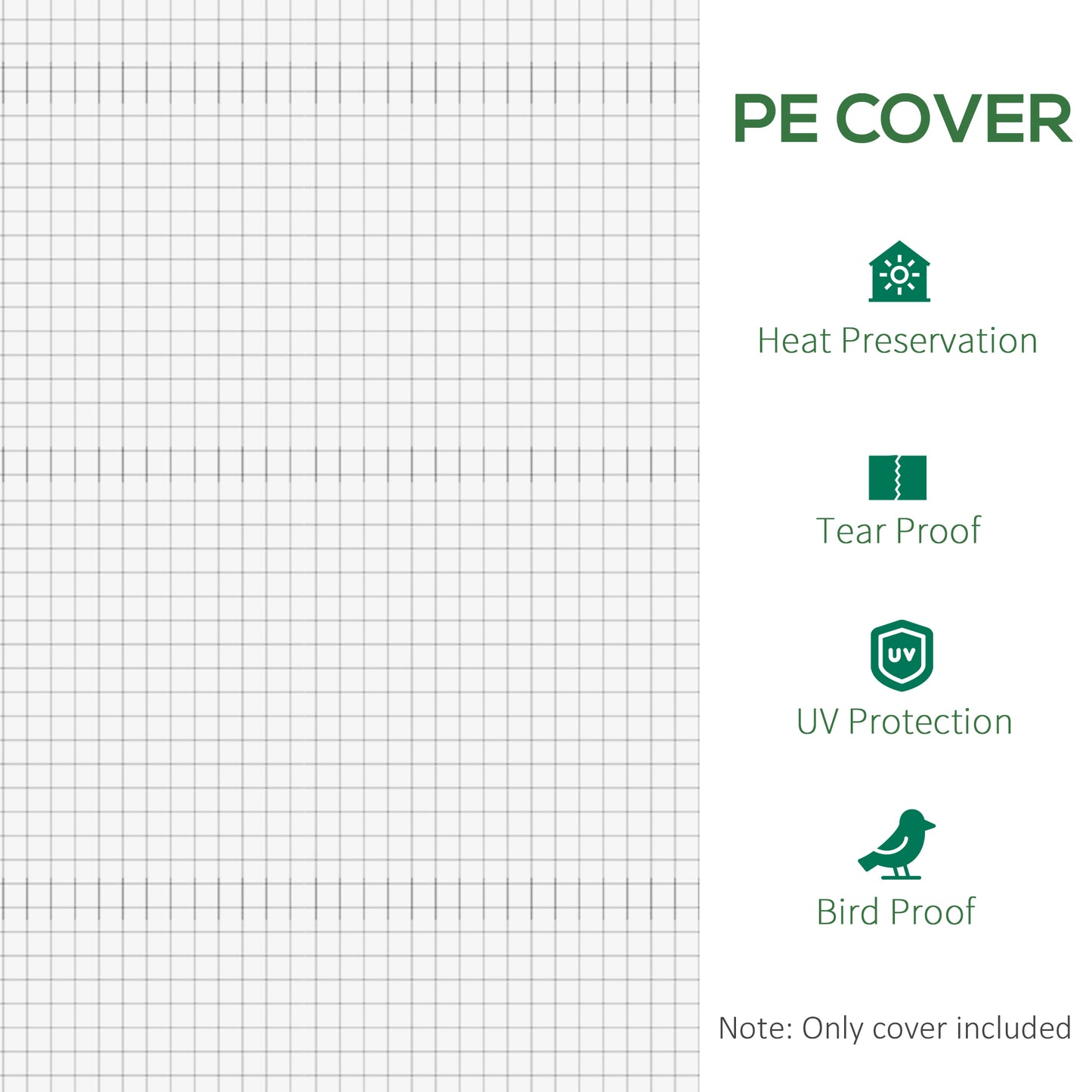 Greenhouse Replacement Cover ONLY Winter Garden Plant PE Cover