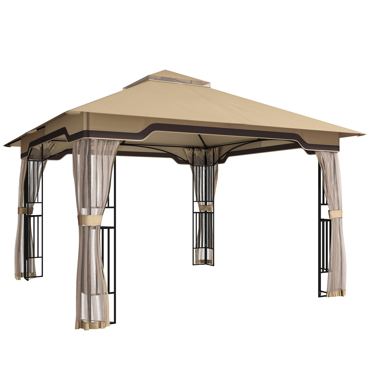3.3 x 3.3 m Outdoor Garden Gazebo with Post Shelves