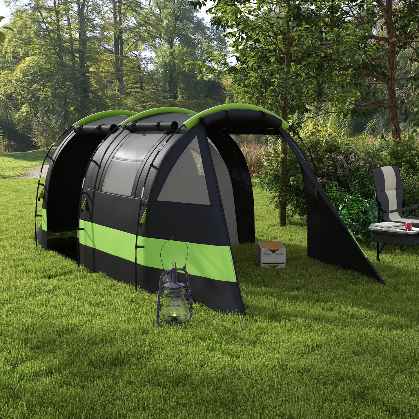Four Man, Two Room Blackout Tent, with Accessories