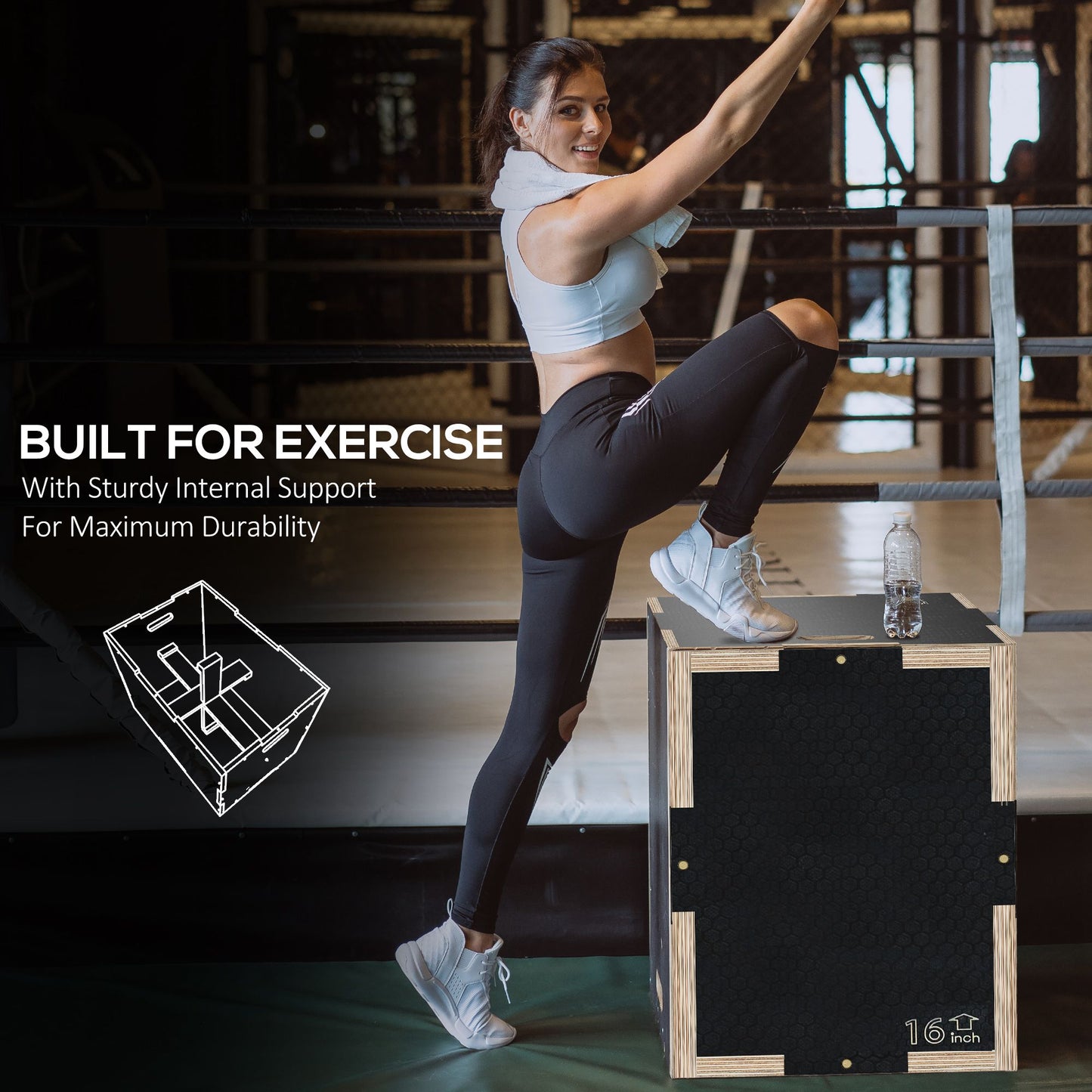 Multi-Faceted Jump Box, Wooden Step Up Box, for Home, Gym, Exercise (1)