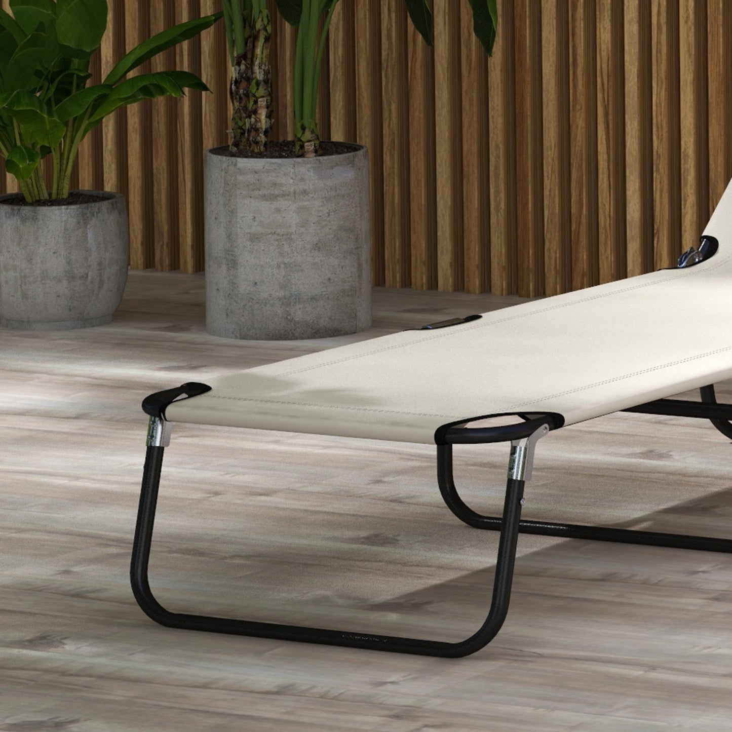 Garden Sun Lounger, with Five-Position Back (1)