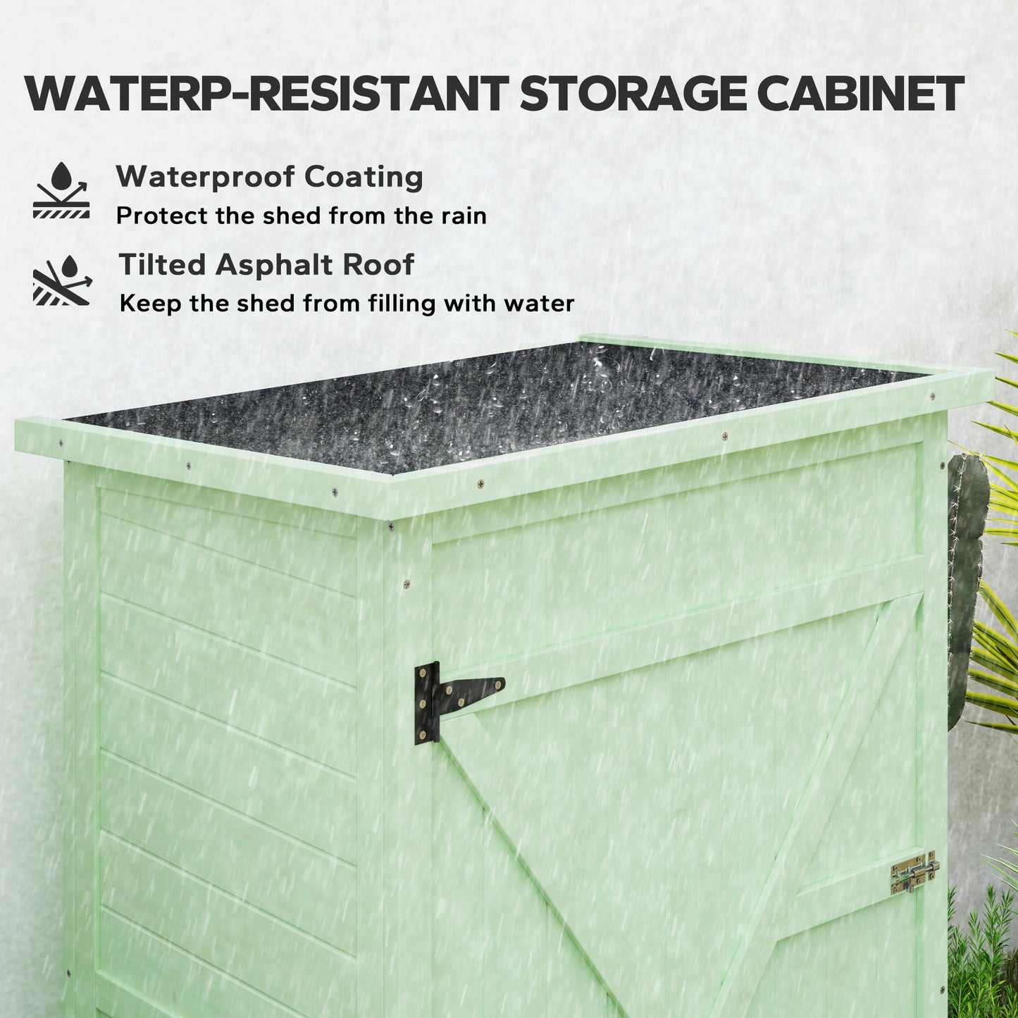 Wooden Small Shed, Garden Storage Shed with Shelves and Bolt Latch