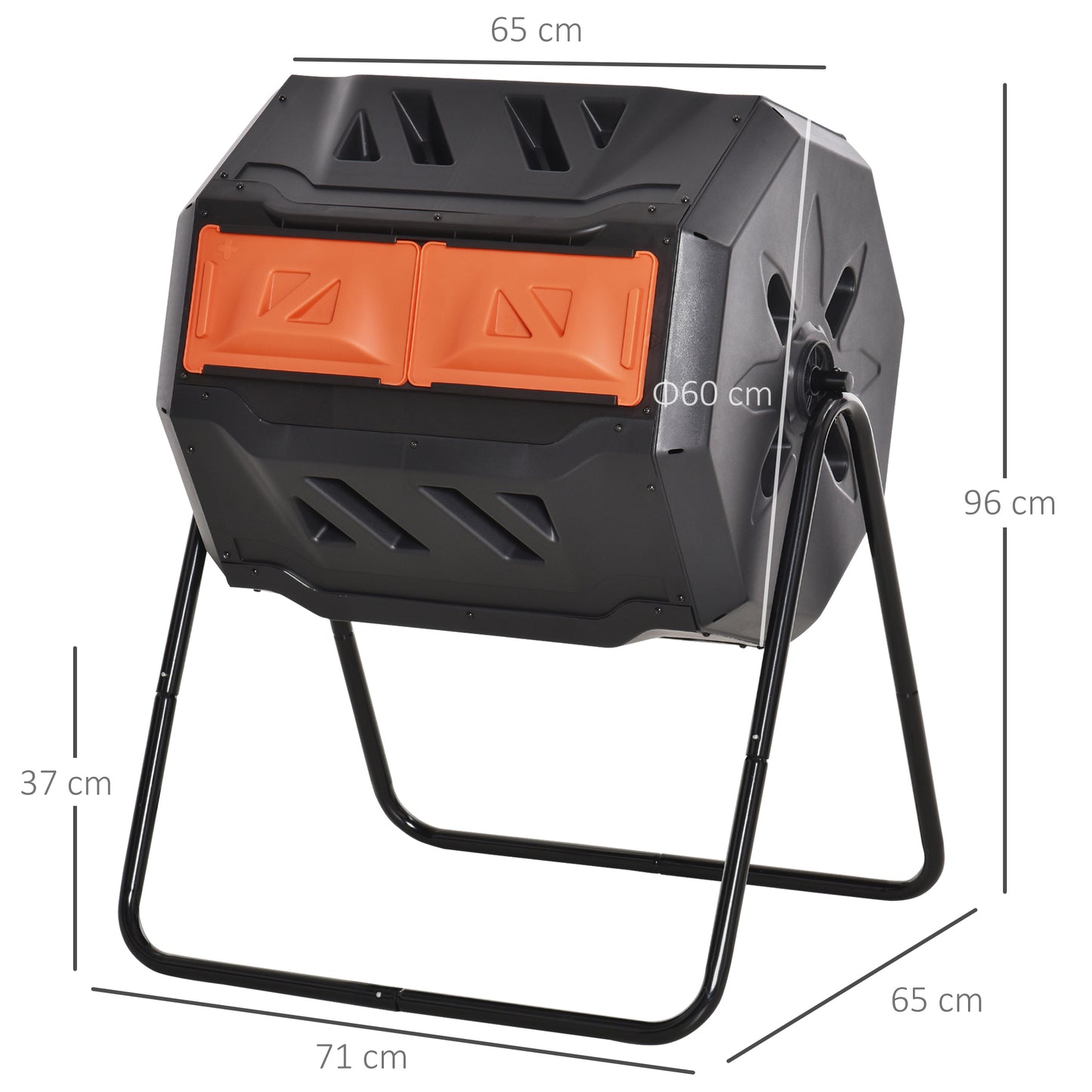 160L 360° Rotating Dual Chamber Composter